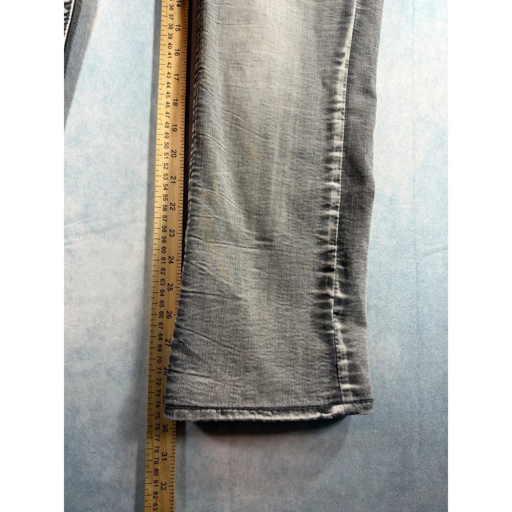 Salvage Havoc Slim Straight Jeans Mens 36 Grey Good Distressed Buckle SLVG